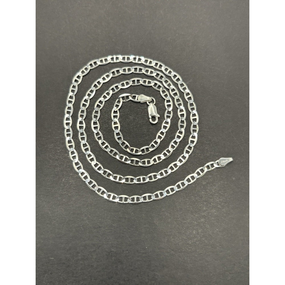22" New Condition Sterling Silver 3.7MM Mariner Link Chain Necklace 7 Grams